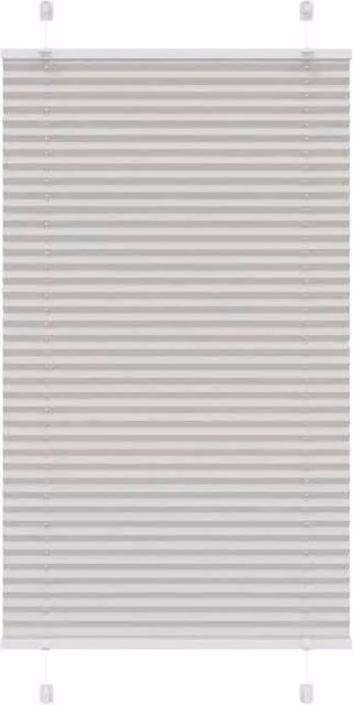 Berkfield Home Single Pleat Fabric Blind in Light Grey, W: 74.4 cm, H: 150 cm