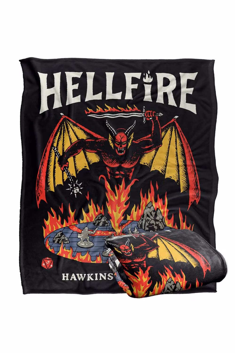 Stranger Things Hawkins Hellfire Super Soft Throw Blanket, Multicolour, W: 152 cm, D: 127 cm – 2