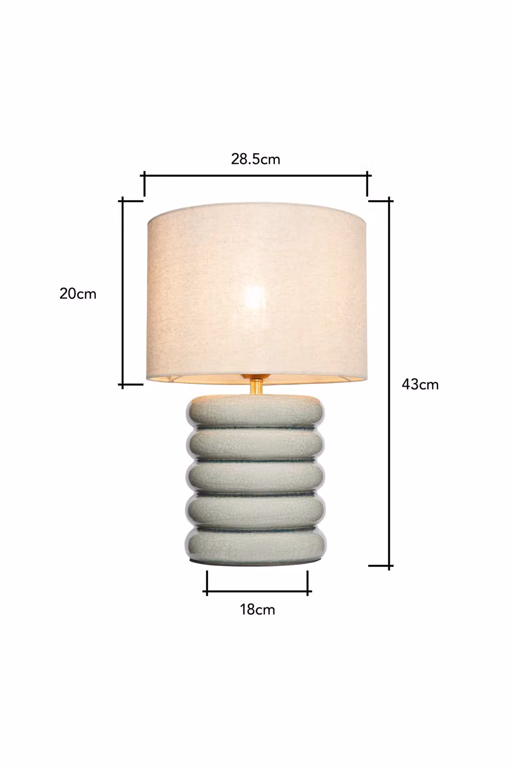 BHS Lighting Florence Flump Table Lamp in Green and Gold/Brass – 3