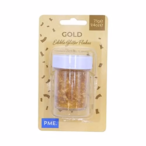 PME Edible Gold Glitter Flakes, 7g