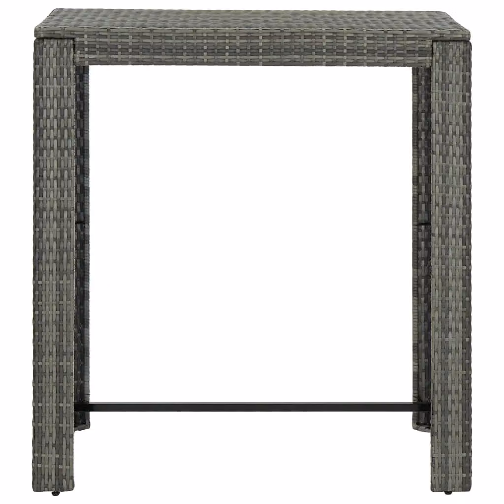 Berkfield Home Grey Poly Rattan Garden Bar Table W: 100 cm, D: 60.5 cm, H: 110.5 cm – 2
