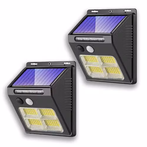 Garden Gear 112 LED Solar Motion Sensor Outdoor Security Light, Black, IP65 Weatherproof with 270 Degree Wide Beam and Adjustable Lighting Modes