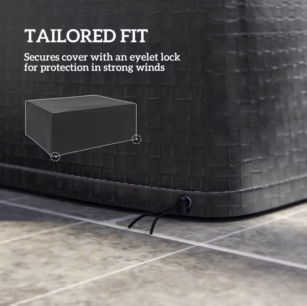 STILVORA Water-Repellent Garden Furniture Cover in Black, W: 235 cm, D: 190 cm – 5