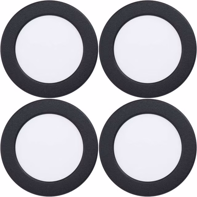 Loops 4 Pack Black LED Ceiling Spotlights with Bulbs Included – 1