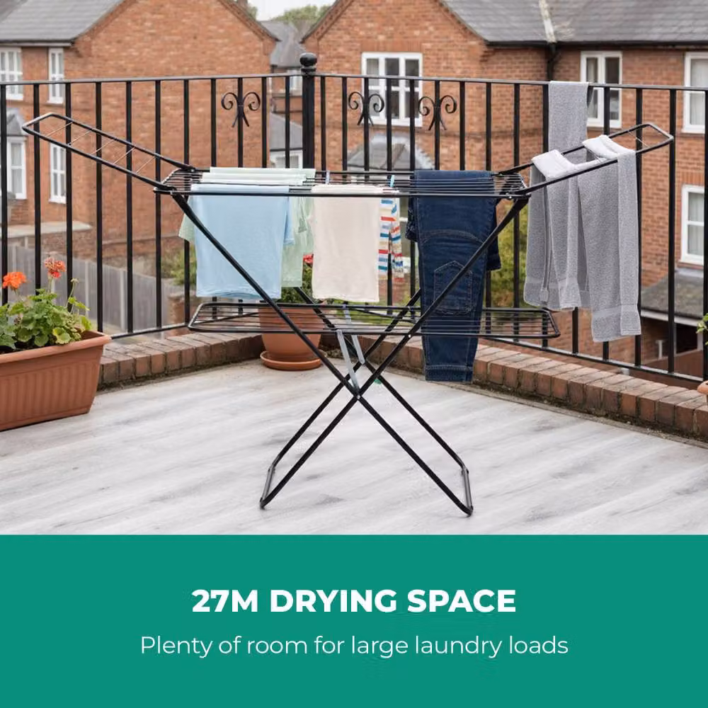Royalford Large Foldable Clothes Airer in Black – 3