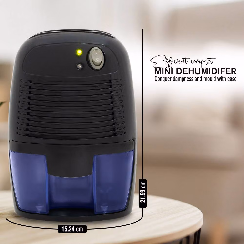 Tanness Portable Dehumidifier and Air Purifier, Black, 500ml – 2