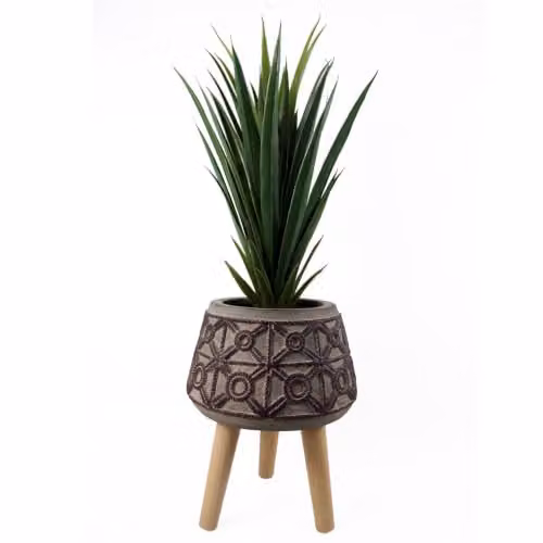 Leaf Design UK Large Rope Effect Composite Planter, Brown, Diameter: 36 cm, Height: 26 cm – 3