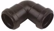 FloPlast 90 Degree Push Fit Waste Bend Knuckle, 40mm, Black