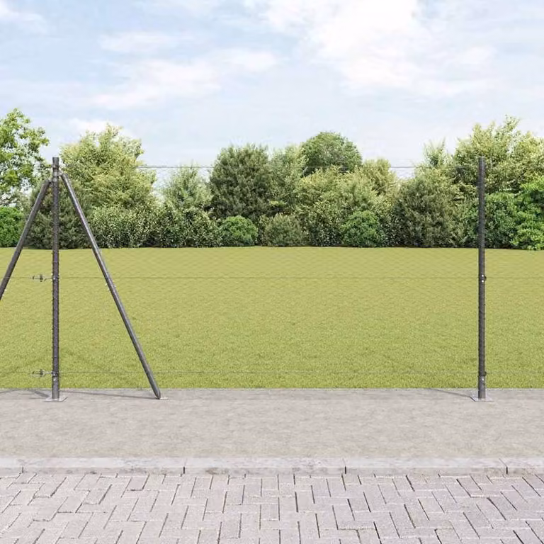 Berkfield Home Hexagon Steel Fence, Grey, 1.2 x 50 m