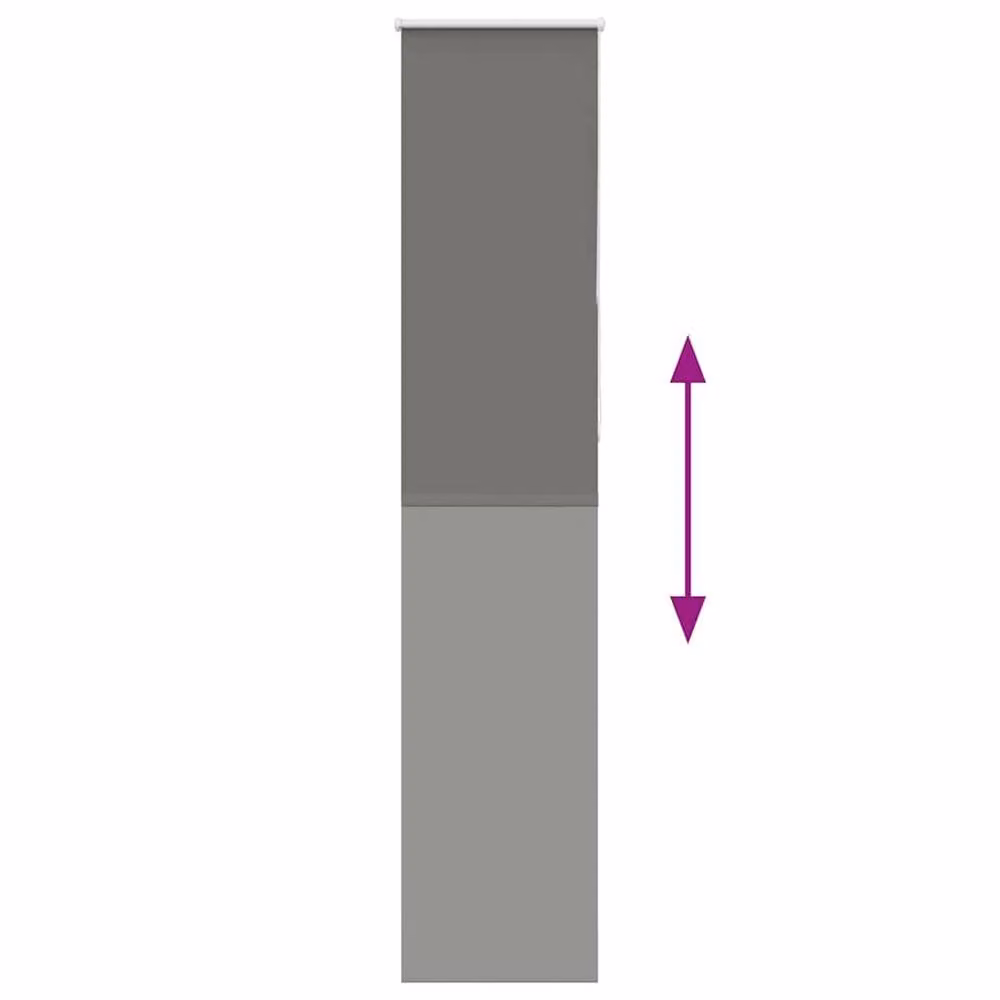 Berkfield Home Grey Blackout Roller Blind, Thermal Insulating Polyester, W: 45 cm, H: 230 cm