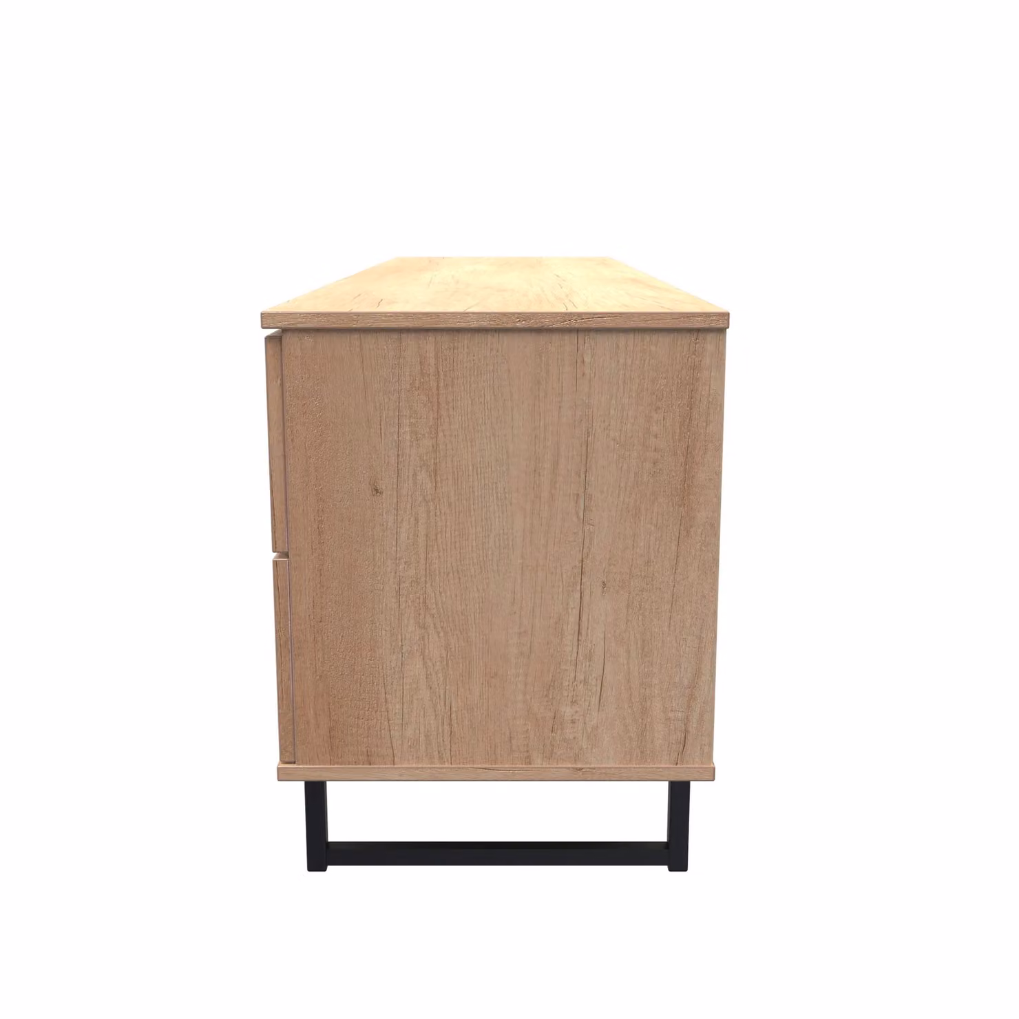 Ready Assembled 2 U Fuji Wide Sideboard with 2 Doors and 2 Drawers in Natural Sand and Brown Wood Finish – 2