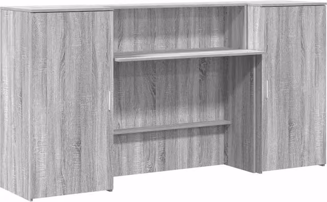 Berkfield Home Grey Sonoma Reception Desk in Engineered Wood W/D/H: 200 x 50 x 103.5 cm – 1