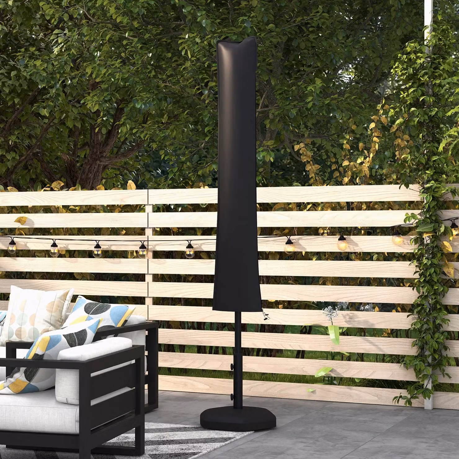 Outsunny Black Polyester Parasol and Cantilever Umbrella Cover – 2