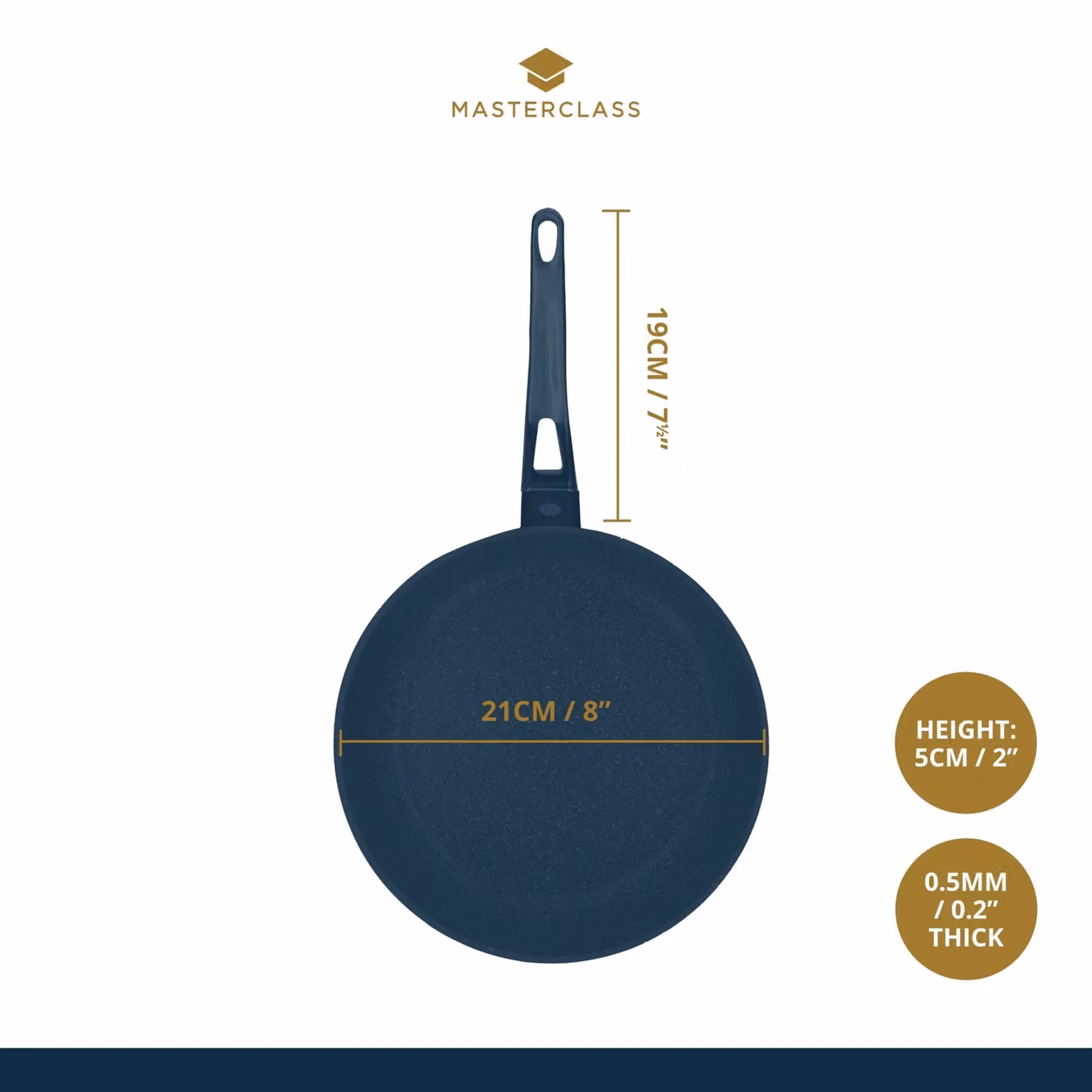 MasterClass Non-Stick Cast Aluminium Frying Pan, 20 cm, Black or Grey – 3