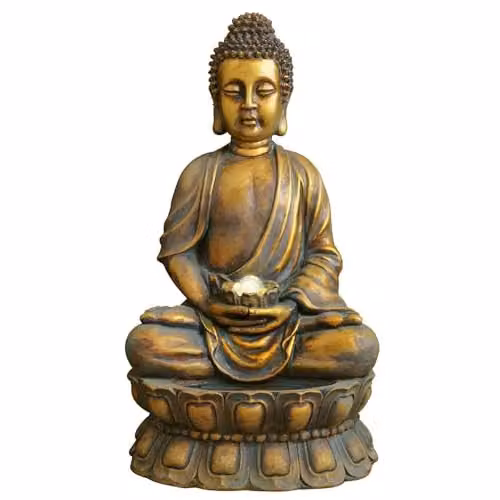 Primrose Buddha Cascade Water Feature in Gold and Bronze Finish, Height: 93 cm – 2