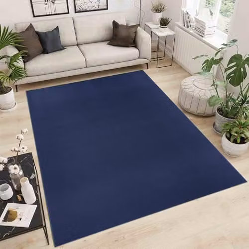 Desire Rugs Simple Modern Hand Tufted Low Pile Area Rug, Blue, W: 160 cm, L: 230 cm – 1