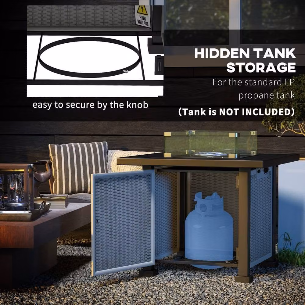 Rolipo Grey Gas Fire Pit Table, W/D/H: 81 x 81 x 64 cm – 6