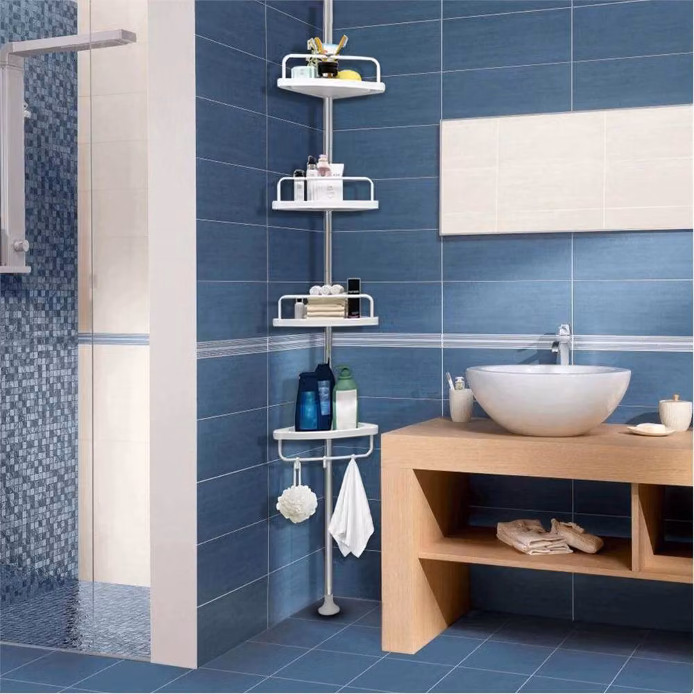 Nordara 4 Tier White and Silver Rustproof Adjustable Corner Shower Organiser – 2
