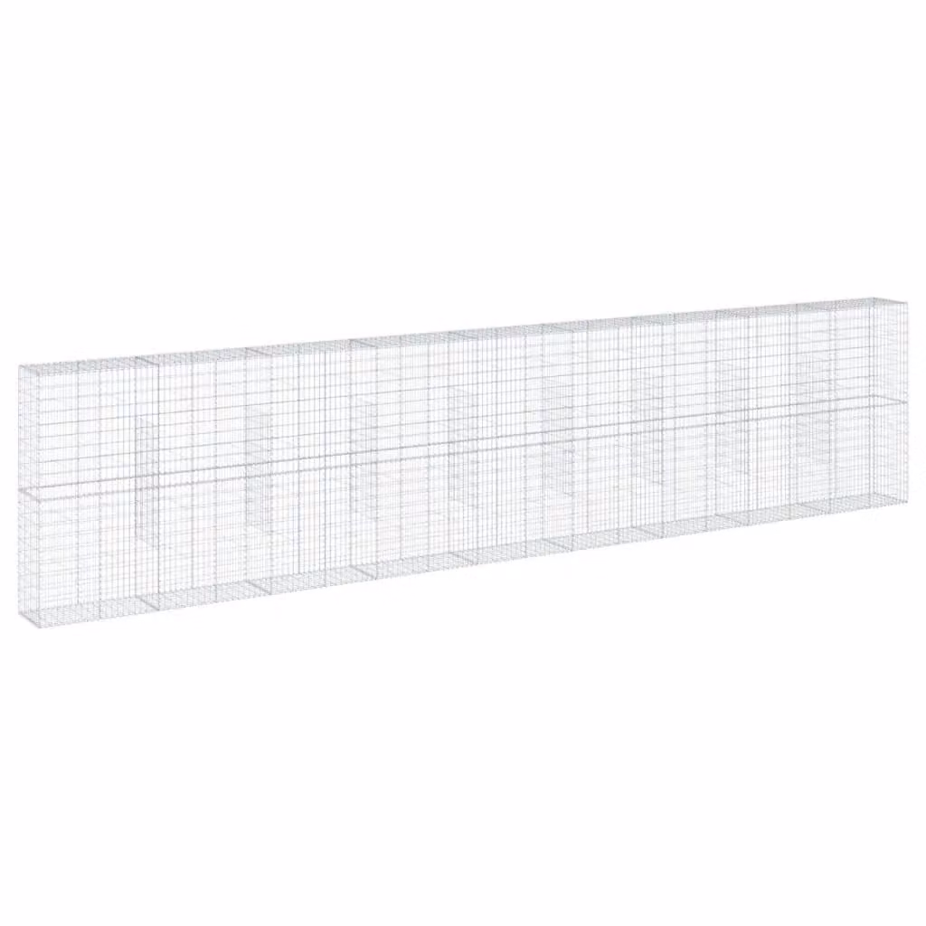 Berkfield Home Silver Galvanised Steel Gabion Basket with Cover, W: 900 cm, D: 50 cm, H: 200 cm – 2