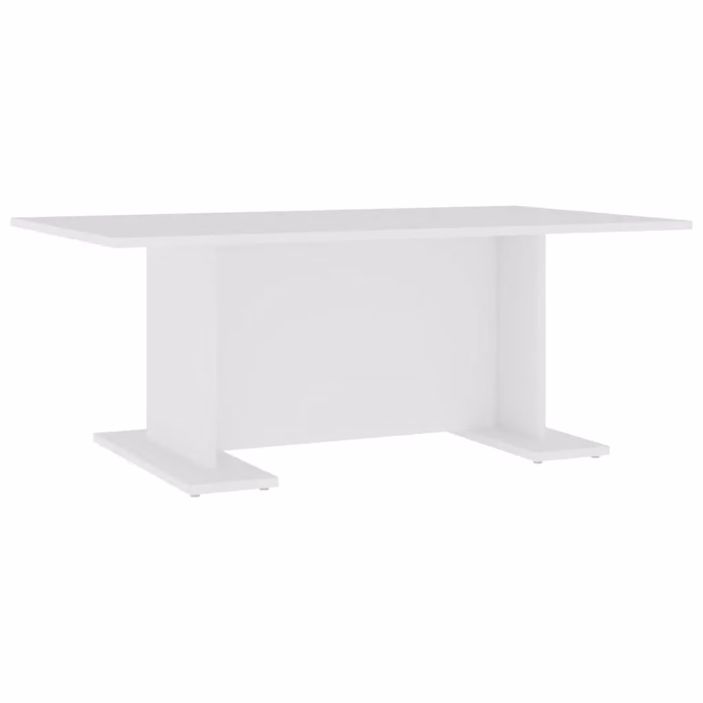 Berkfield Home Modern Rectangular Coffee Table in White, W/D/H: 103.5 x 60 x 40 cm – 2