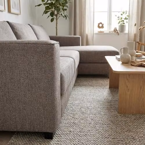 Abakus Direct Kaizer L-Shaped Corner Sofa in Beige Bouclé Fabric, Right Facing, W: 286 cm x D: 170 cm x H: 85 cm – 3