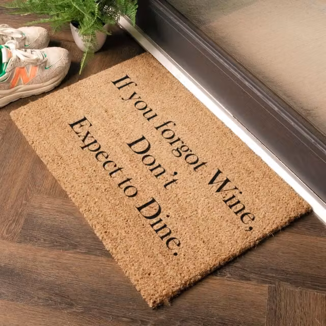 Artsy Mats If You Forgot Wine Don't Expect To Dine Doormat in Black, W: 60 cm, D: 40 cm – 1