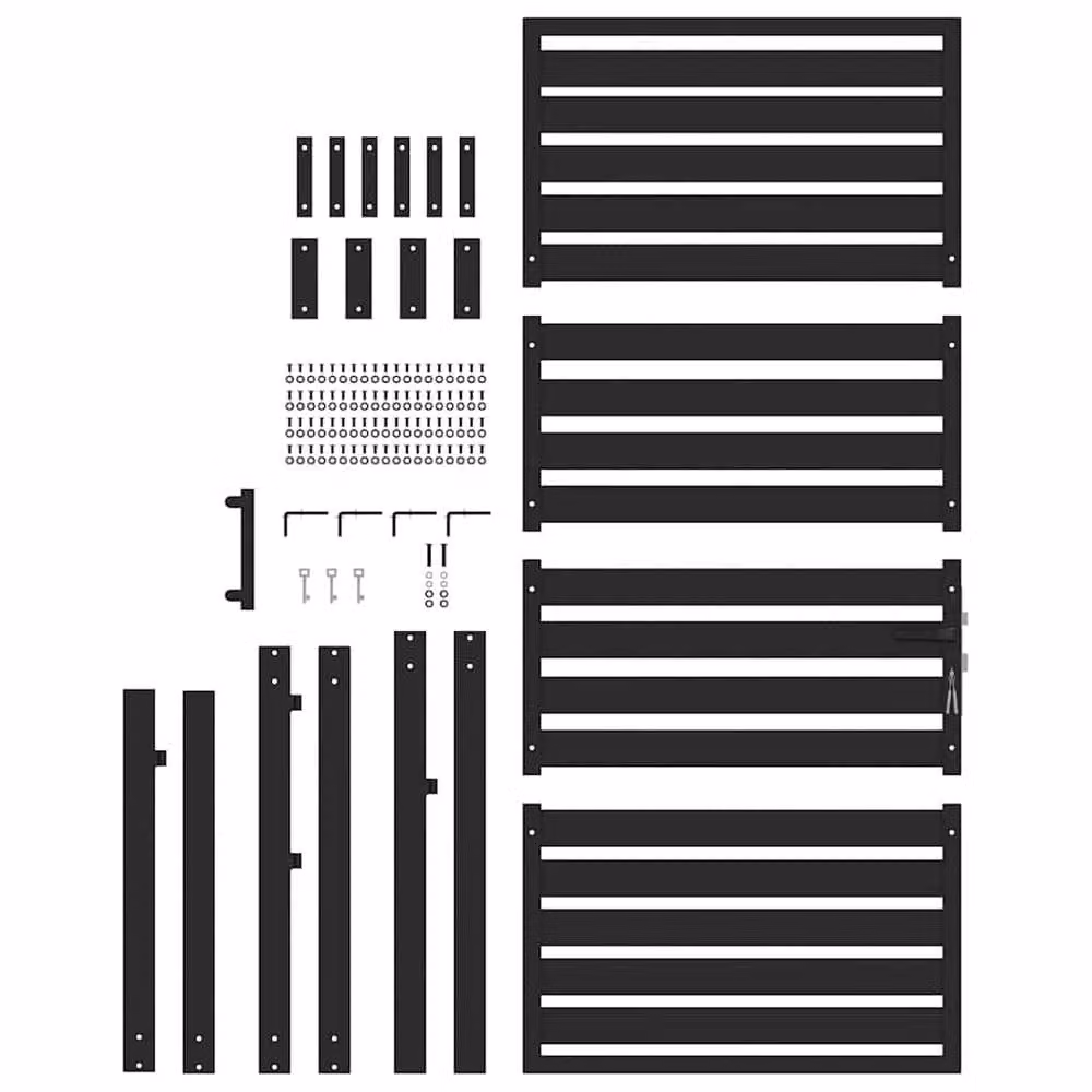 Berkfield Home Lockable Aluminium Garden Gate in Black, W: 100 cm, H: 180 cm – 3