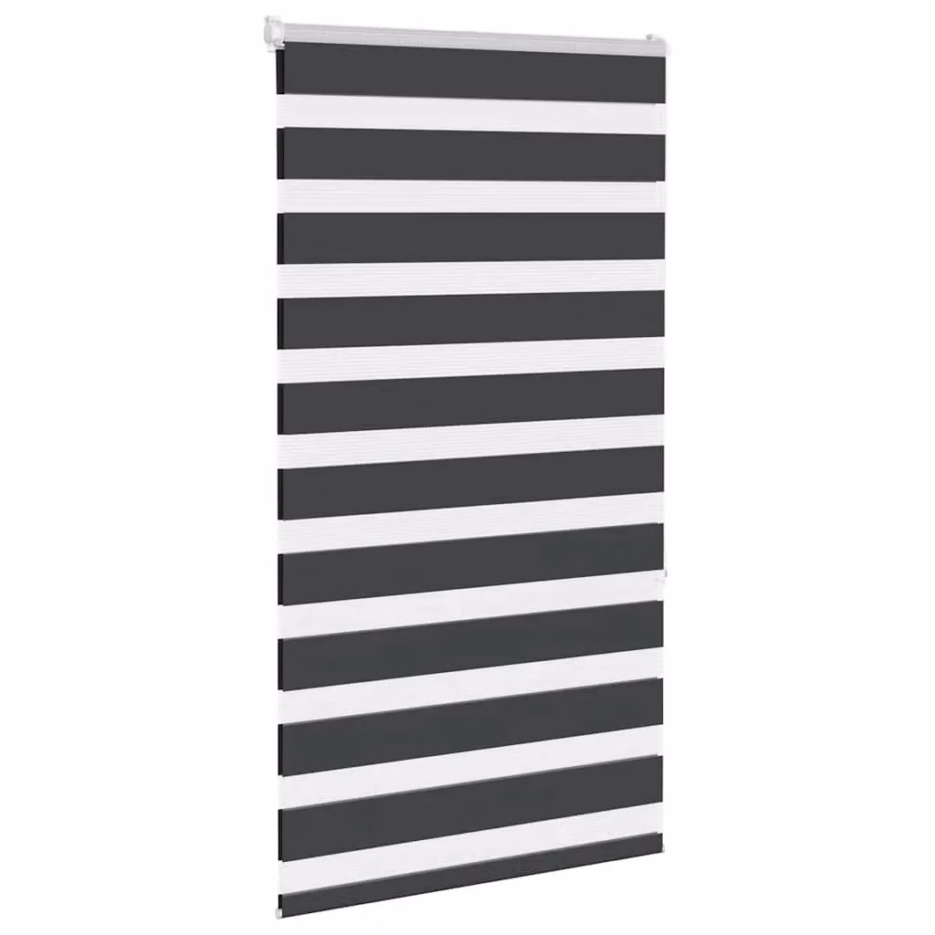 Berkfield Home Black Zebra Blind with Polyester Fabric, W: 75 cm, H: 150 cm – 3