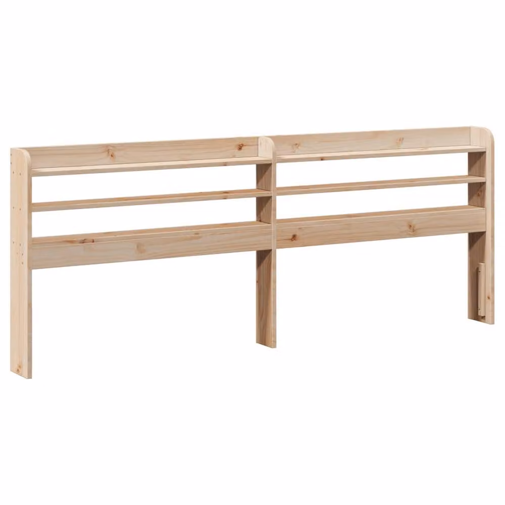 Berkfield Home Beautiful Super King Bed Frame with Headboard and USB Charging Port in Light Brown, W/D/H: 180 x 200 x 82 cm – 3