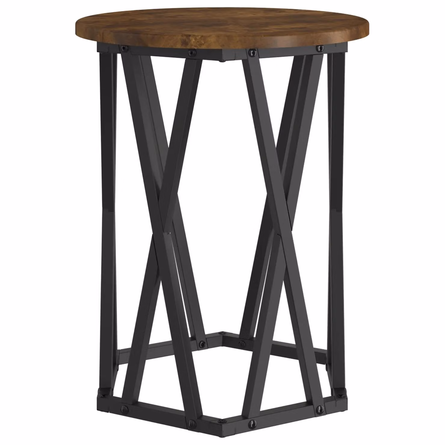 Berkfield Home Set of 2 Round Smoked Oak Nested Side Tables in Brown – 4
