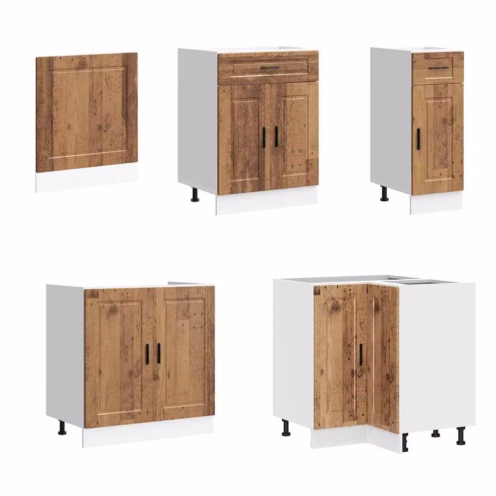 Berkfield Home Elegant 11 Piece Kitchen Cabinet Set in Porto Old Wood Brown – 2
