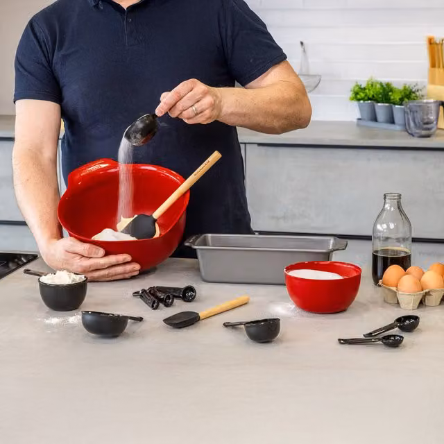 KitchenAid 11-piece Silicone and Bamboo Utensil Set for Mixer, Black