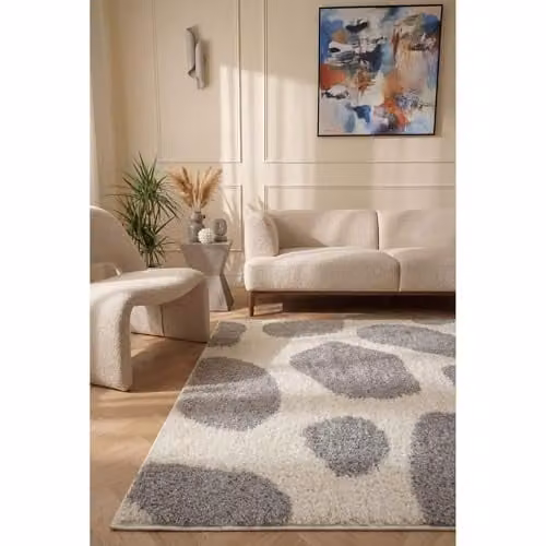 THE RUGS Soft Shaggy Area Rug with Modern Animal Print Design in Grey, W: 80 cm, L: 300 cm – 2