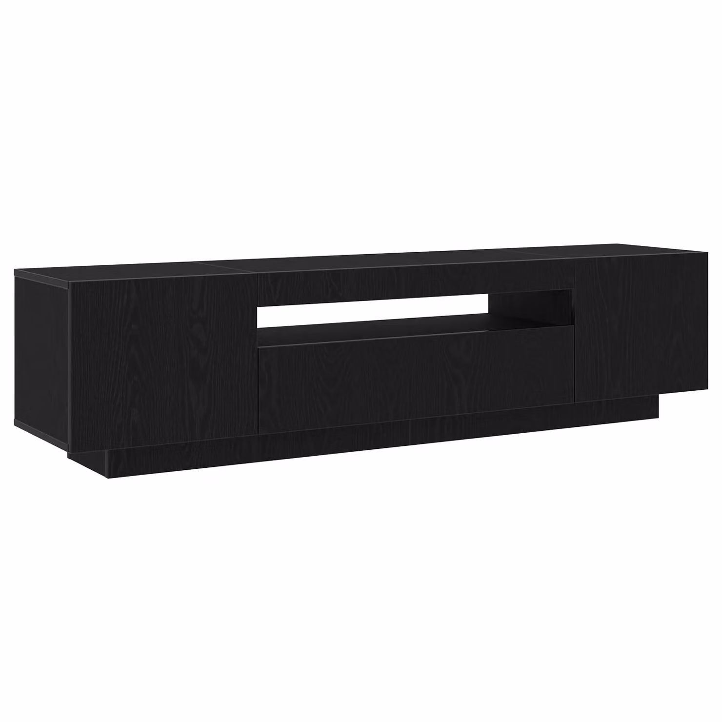 Berkfield Home Modern TV Stand with LED Lights in Black, W/D/H: 160 x 40 x 40 cm – 2