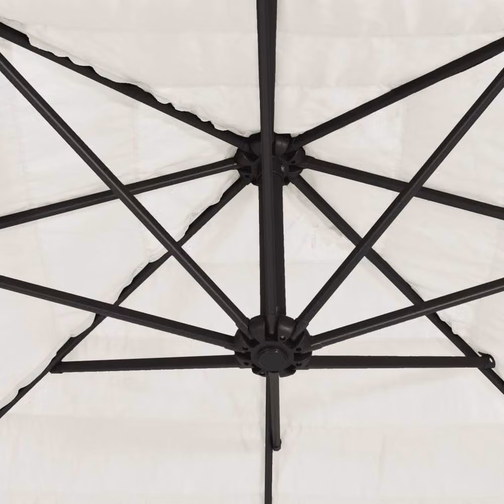 Berkfield Home Durable Garden Parasol with Steel Pole, White, W/D/H: 388 x 388 x 248 cm – 3