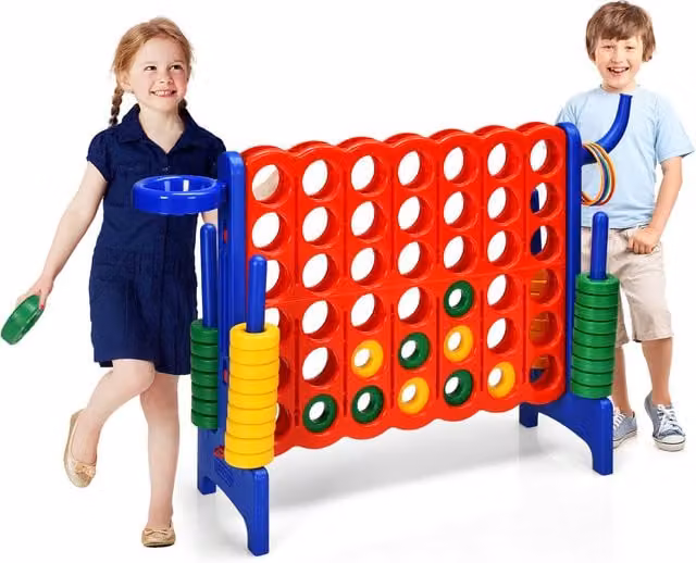 Costway Jumbo 4-to-Score Giant Game Set in Blue and Multicolour