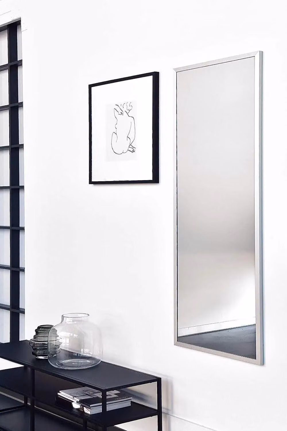 Nielsen Design Star Metal Rectangle Wall Mirror in Silver, W/H: 50 x 150 cm – 2