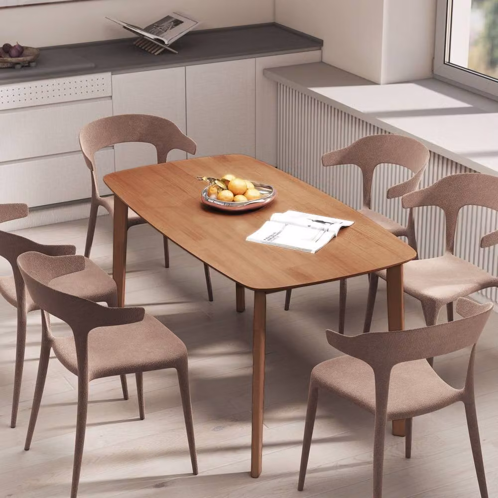 Wyld Haus Graspette Rectangular Dining Table in Brown Solid Pine, W/D/H: 150 x 80 x 76 cm – 8