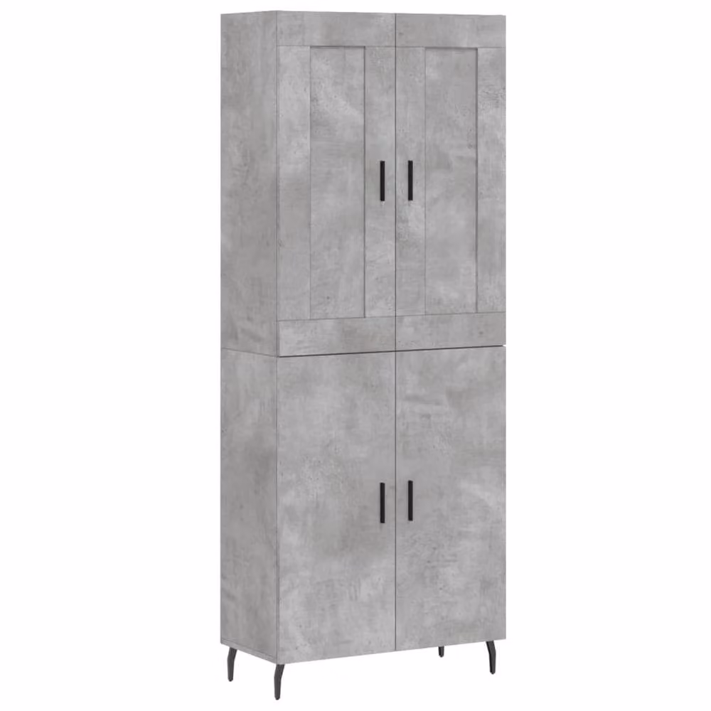 Berkfield Home Highboard in Concrete Grey, W/D/H: 69.5 x 34 x 180 cm – 3