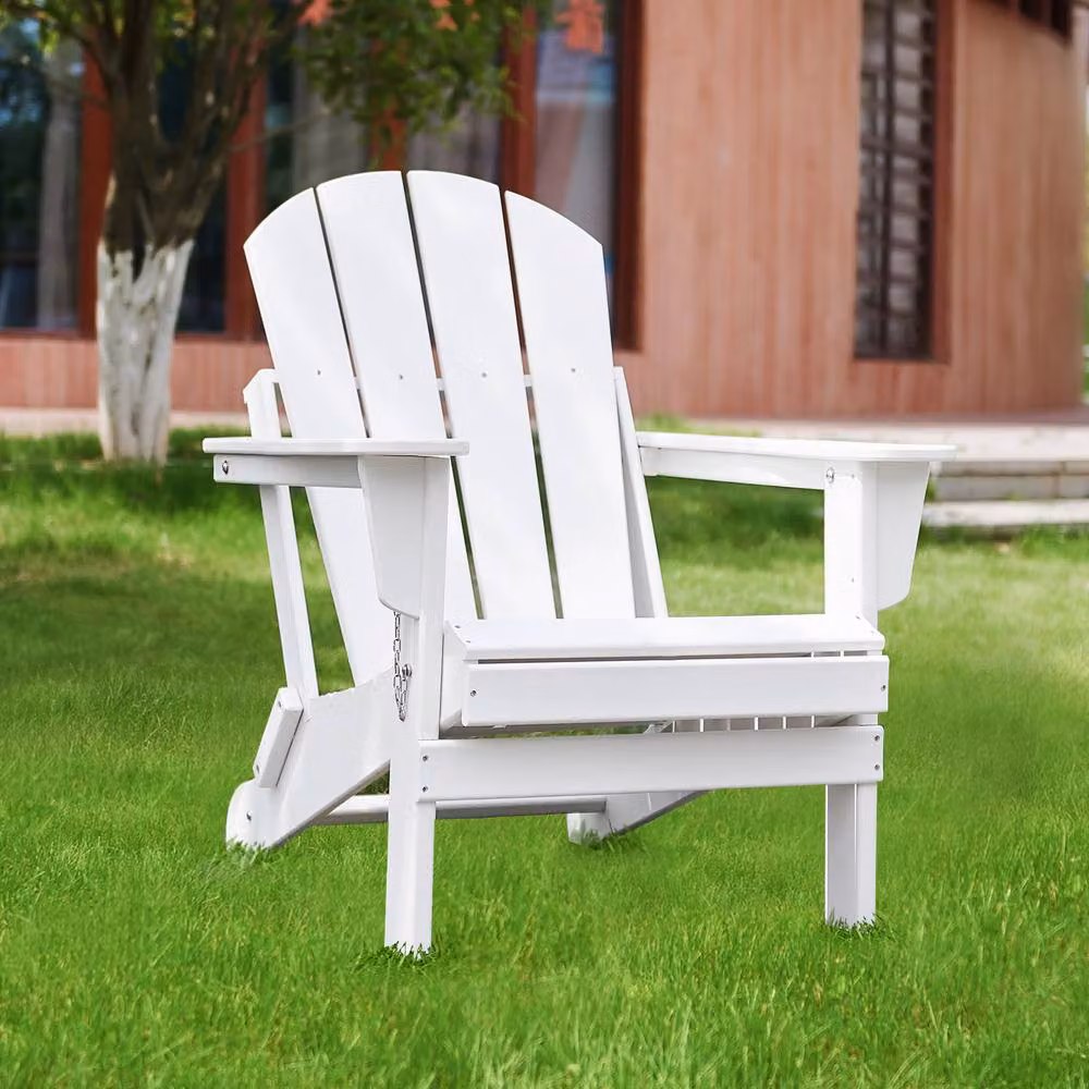 Mona Vale Furniture White All-Weather Foldable Adirondack Outdoor Lounge Chair – 2