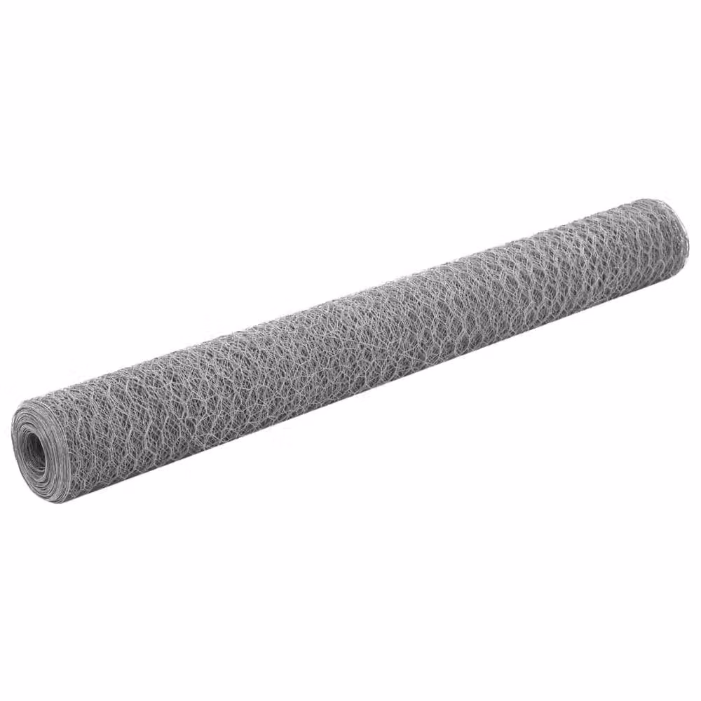 Berkfield Home Galvanised Steel Chicken Wire Mesh Fence, Silver, 25 x 1.2 m – 2