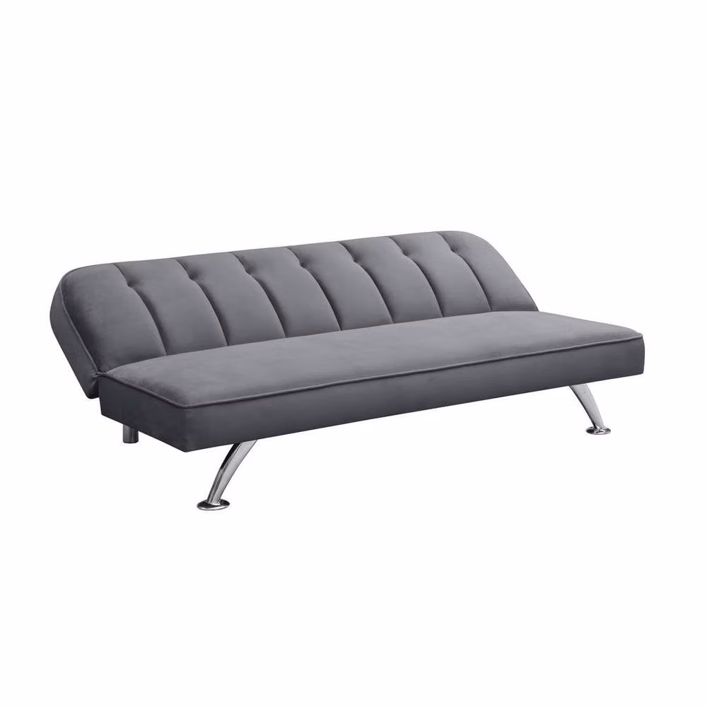 Lemon Pavilion Furniture Brighton Grey Velvet Click Clack Sofa Bed W180 x D85 x H76 cm – 3