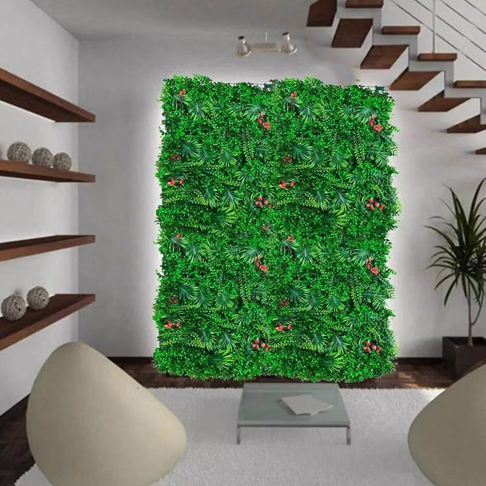 NESTLUNE Style3 Artificial Flower Wall Panels in Green, W: 100 cm, H: 100 cm – 2