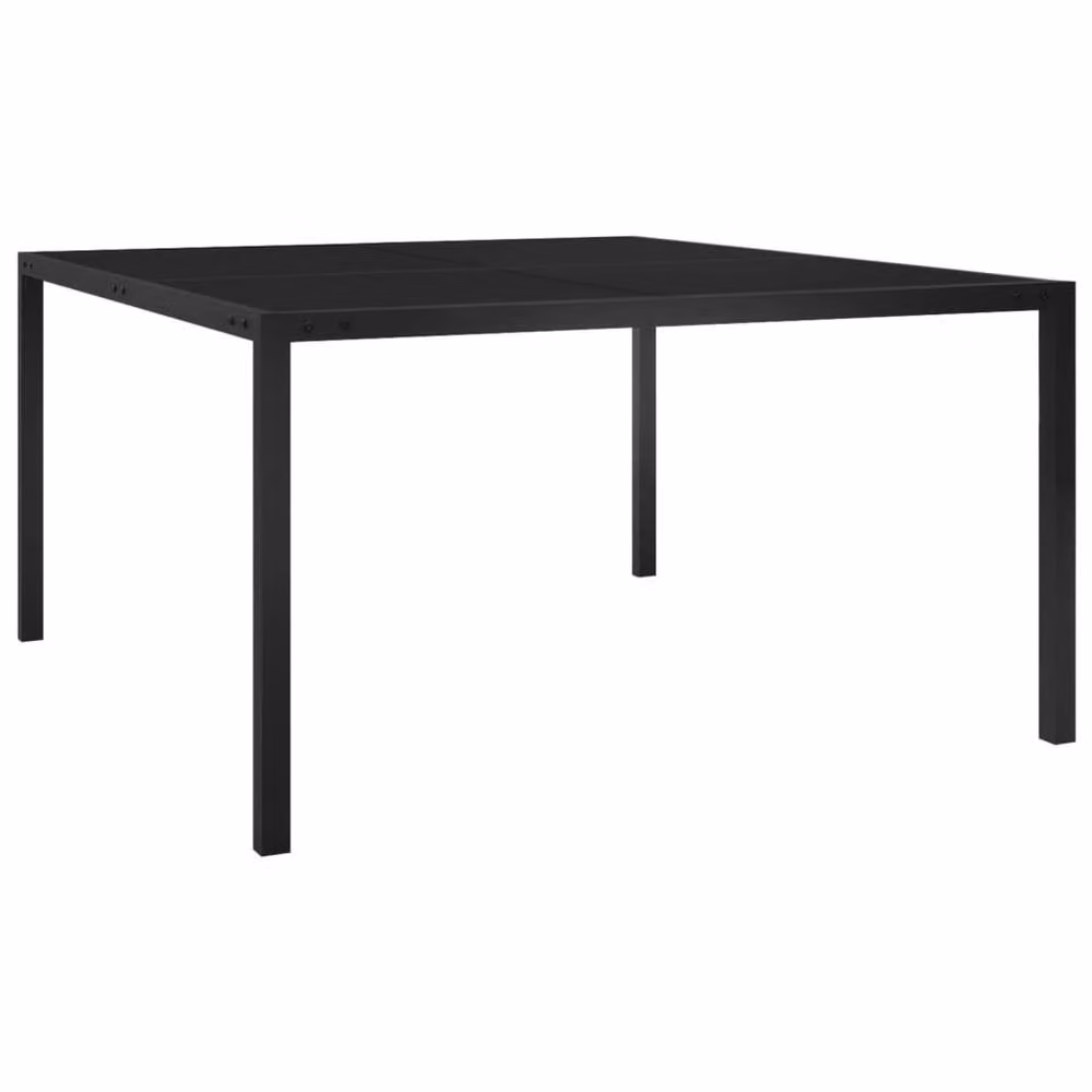 Berkfield Home Extendable Square Garden Table in Black Powder Coated Steel and Glass, W/D/H: 130 x 130 x 72 cm – 2