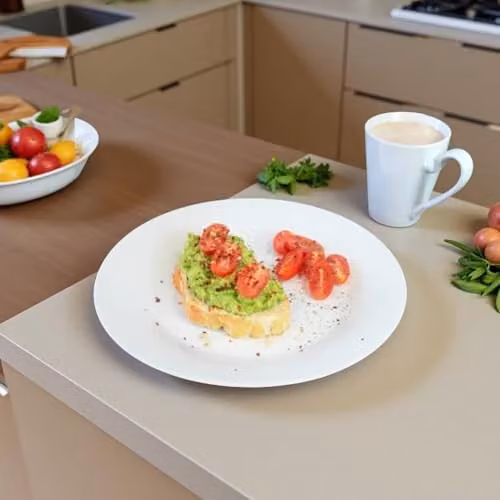 Simpa 6-Piece White Porcelain Dinner Plate Set, 27 cm Diameter – 3
