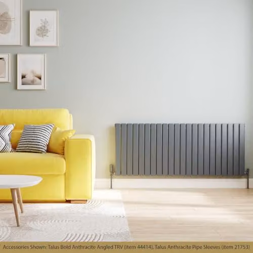 Typhoon Anthracite Flat Tube Horizontal Designer Radiator, W: 149.6 cm, H: 60 cm – 3