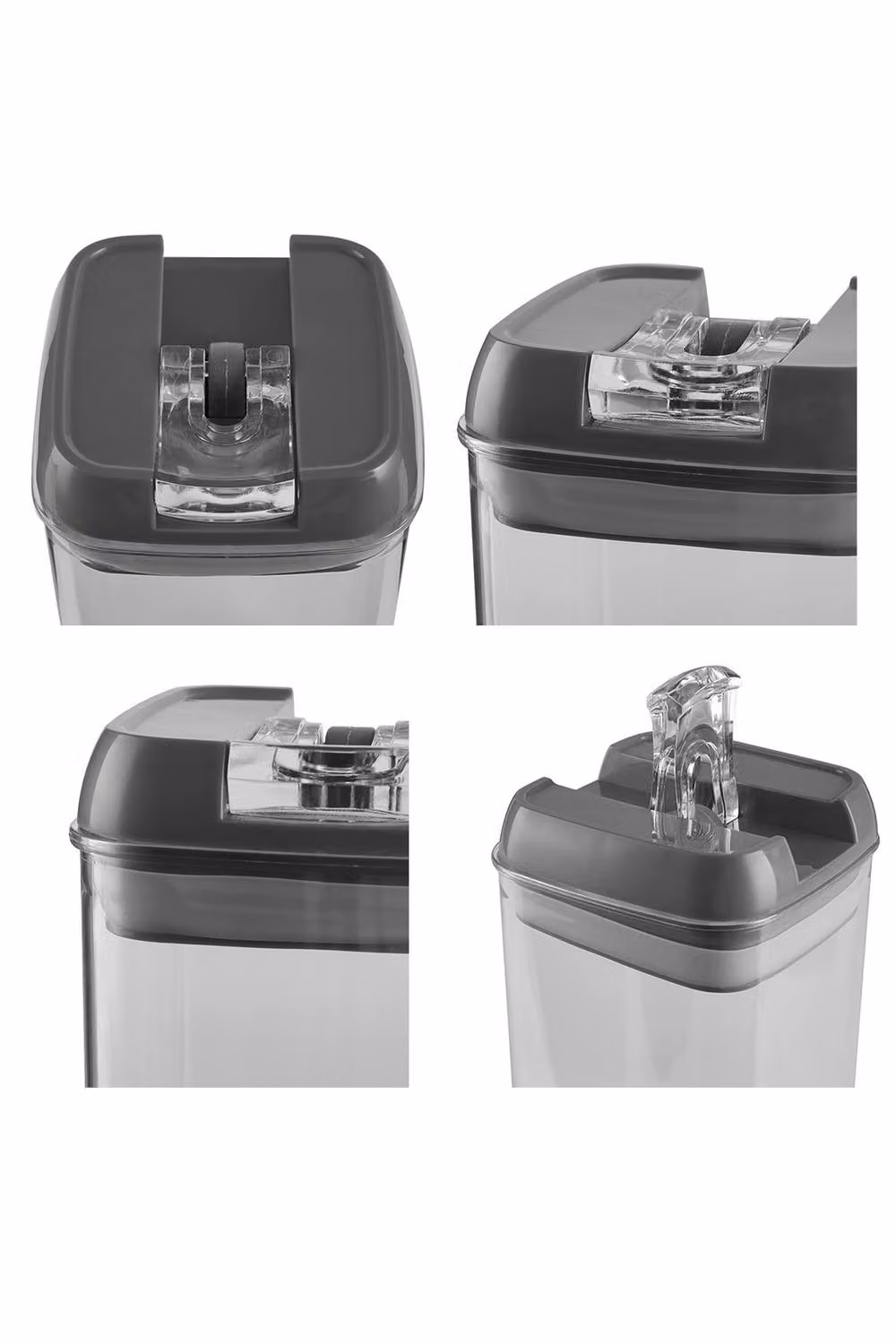 ExtraStar 7-Piece Airtight Plastic Food Storage Container Set with Leakproof Clip Lids in Light Grey – 5