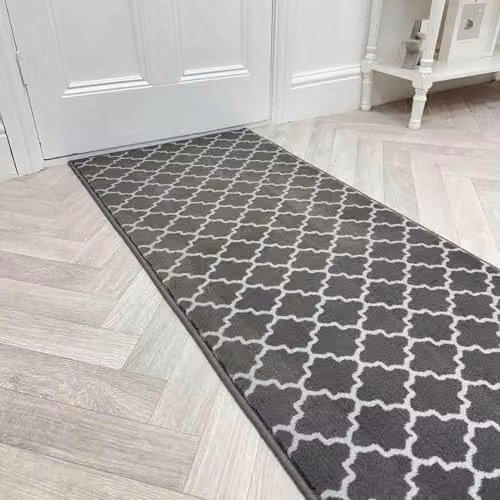 runrug Avanti Hallway Runner Rug, Grey, W: 60 cm, L: 270 cm