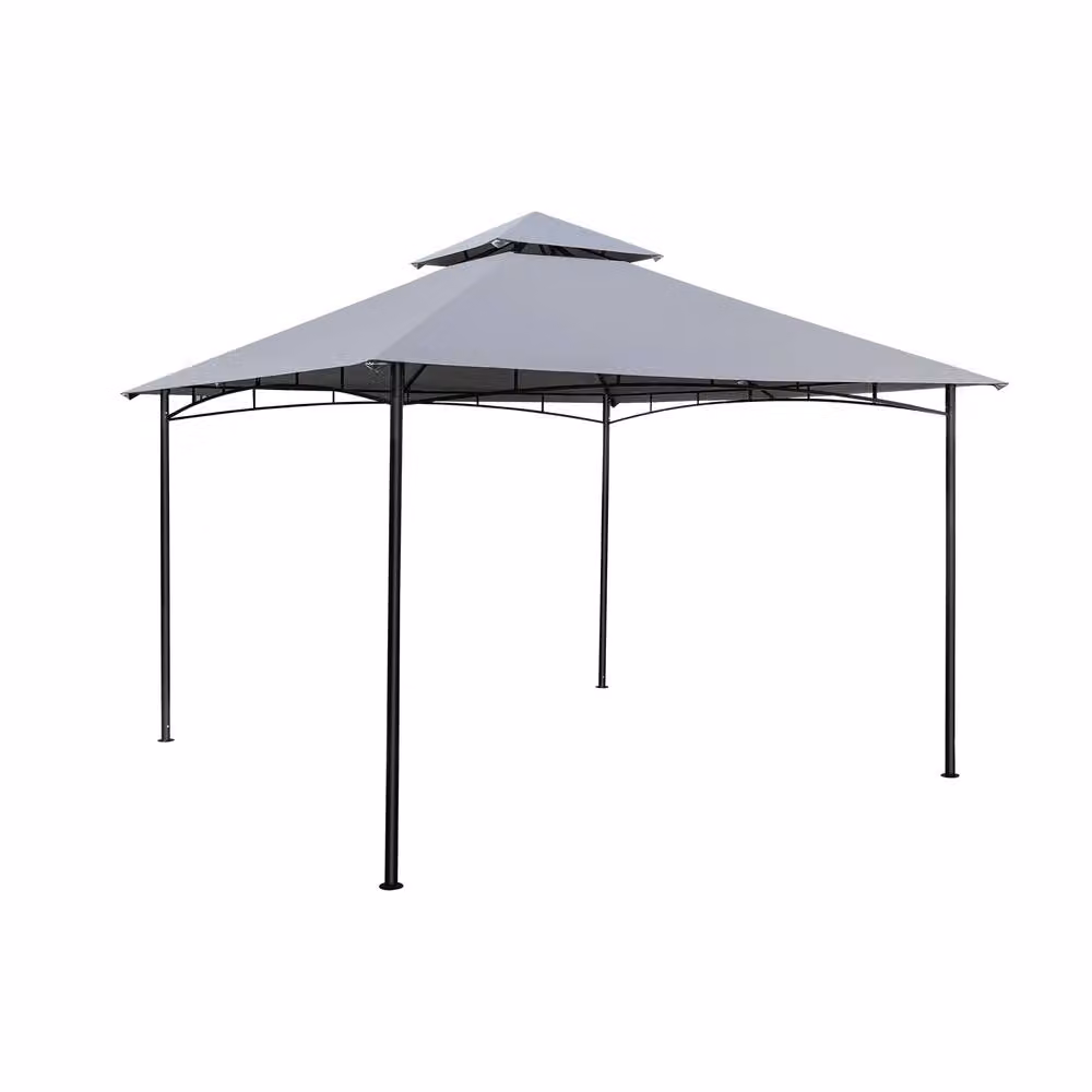 Costway Grey Metal Frame Outdoor Patio Gazebo Canopy Tent W/D/H: 330 x 330 x 284 cm – 2