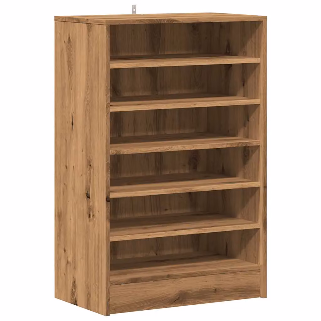 Berkfield Home Artisan Oak Shoe Cabinet in Brown, W/D/H: 60 x 35 x 92 cm – 2